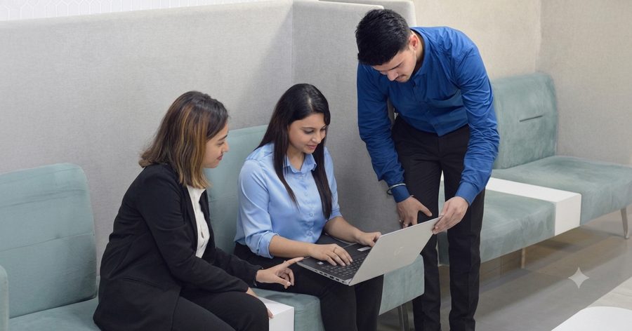 Corporate internship workspace